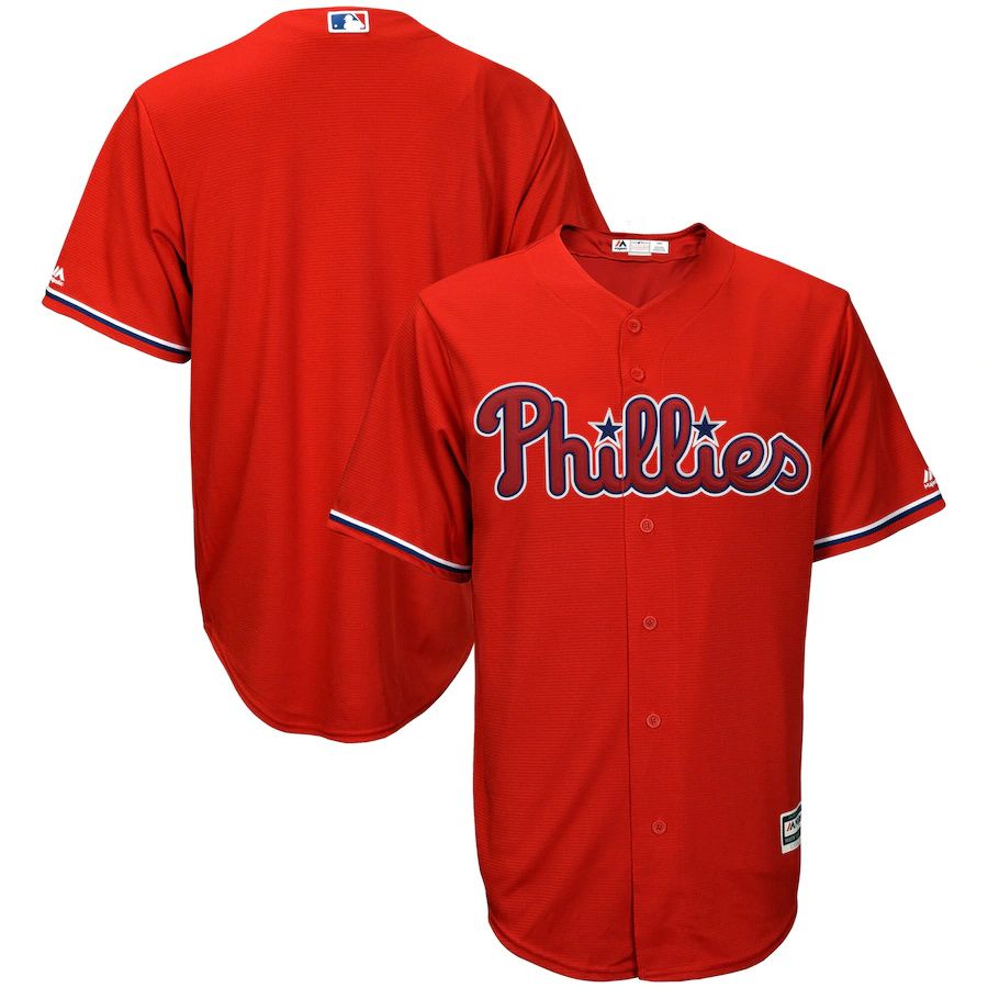 Mens Philadelphia Phillies Majestic Red Alternate Official Cool Base MLB Jerseys->philadelphia phillies->MLB Jersey